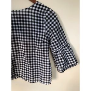 Gingham Black & White Blouse